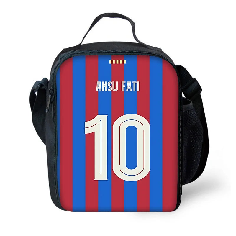 Mochila escolar para niños, fútbol, Lamine Yamals, con bolsas para el almuerzo, bolsas para lápices, mochilas escolares para niños y niñas, el mejor regalo