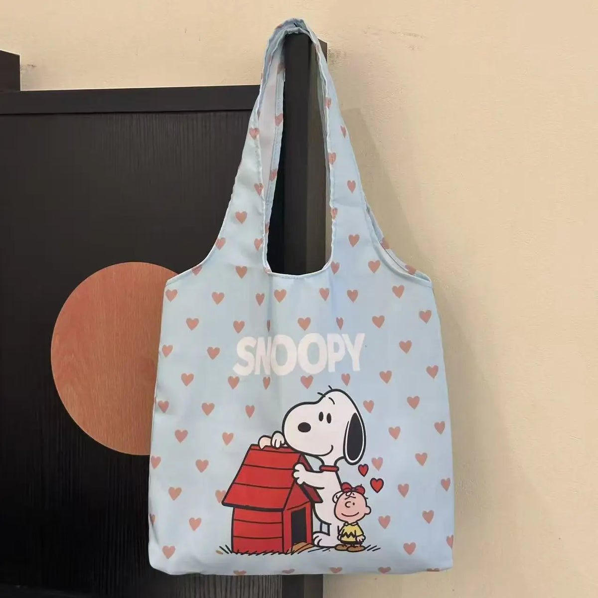 Bolso de Mano de Lona con Diseño de Snoopy, Estilo Kawaii, para Chicas, de Gran Capacidad, Simple, de Nailon