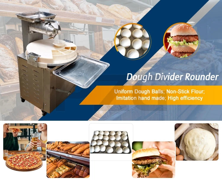 Divisora y Boleadora Automática de Masa para Panadería, Máquina para Hacer Bolas de Masa y Máquina para Cortar y Enrollar Masa