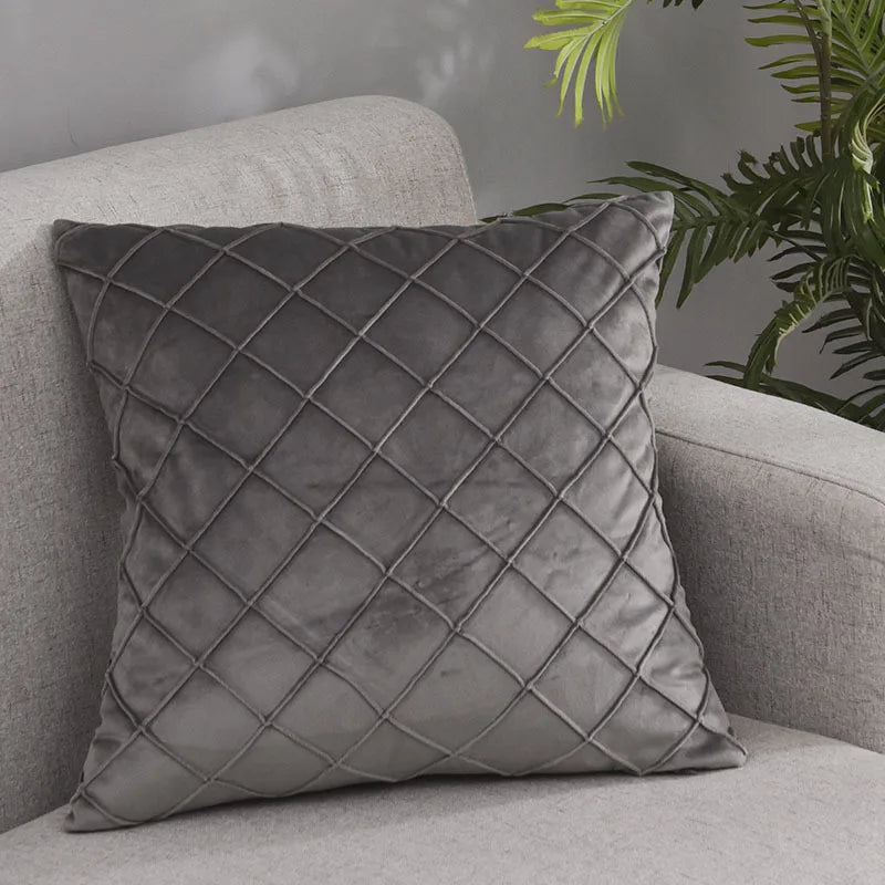 Funda de cojín de terciopelo suave, Funda geométrica Cojin de 45 × 45cm, Funda de almohada decorativa para muebles de Patio para sofá y balcón