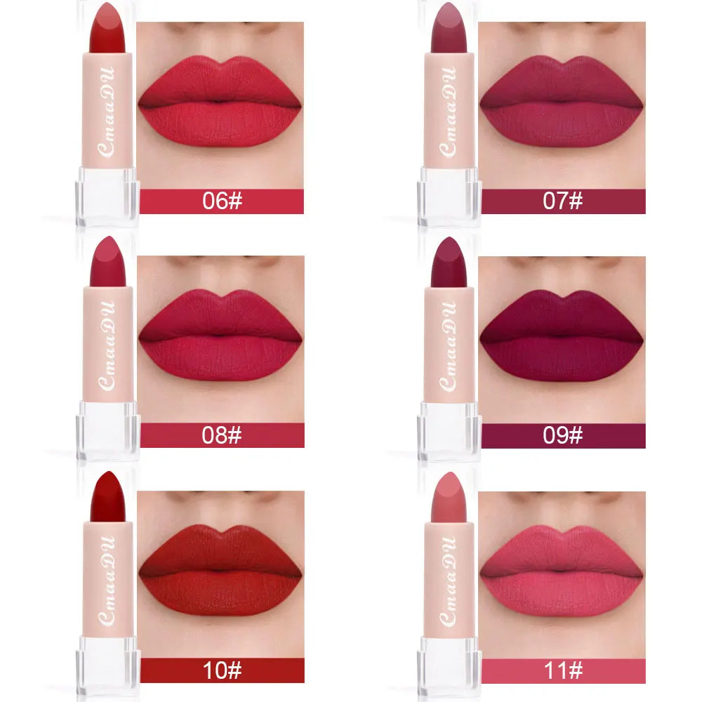 Lápiz Labial de 15 Colores, Impermeable, de Larga Duración, Mate, Terciopelo, Sexy, Rojo, Brillo Labial Nude, Brillo Labial Brillante, Tinte Labial Rojo Intenso, Maquillaje