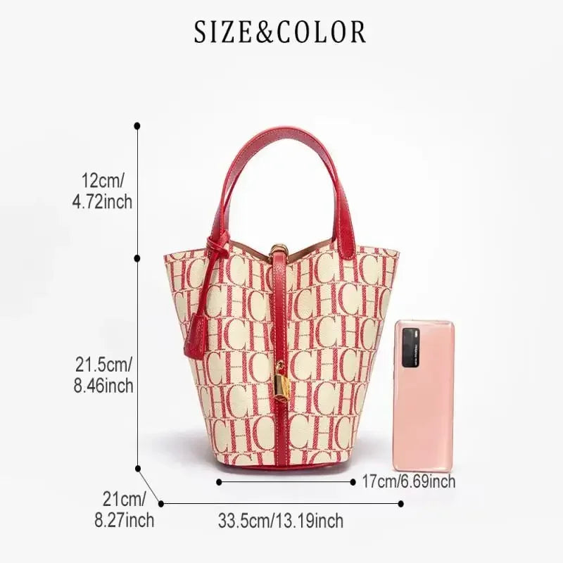 CH-Bolso de viaje para ir al trabajo de gran capacidad, marca de lujo, textura de moda, bolso de hombro con estampado de letras para mujer