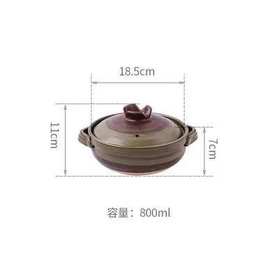 Cazuela de cerámica de estilo japonés, olla pequeña negra, cacerola de arcilla, utensilios de cocina para el hogar, suministros de cocina, olla para sopa, 1 Uds.