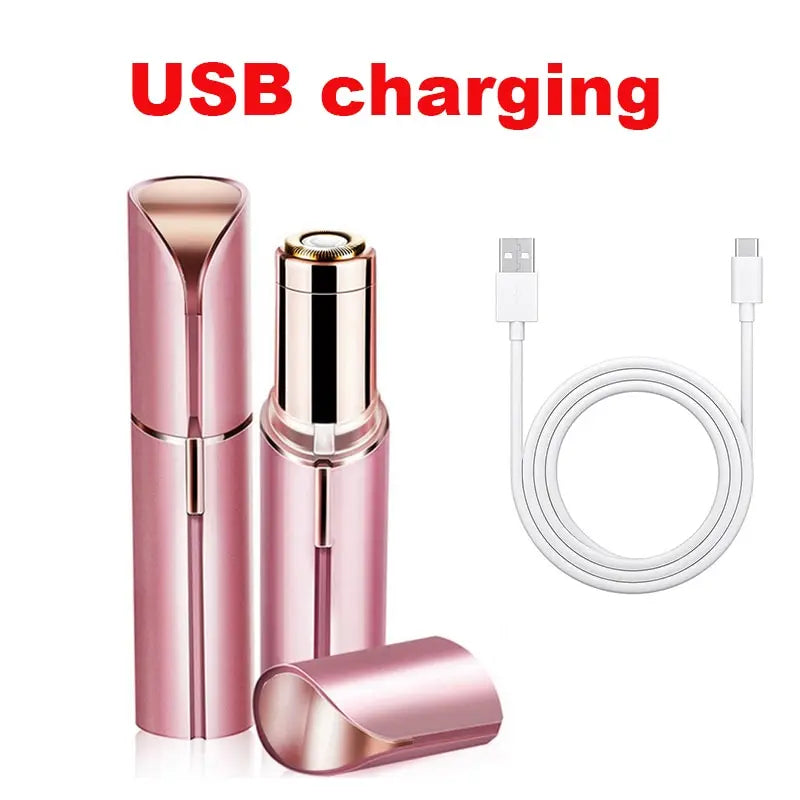 Depiladora eléctrica portátil en forma de lápiz labial para mujer, depilación Facial indolora y efectiva, herramienta de afeitadora para el hogar