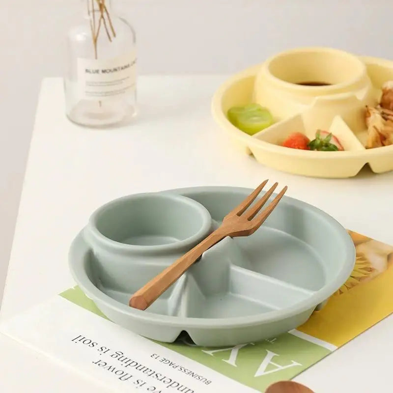 Plato Redondo para Frutas y Ensaladas, Bandeja para Desayuno, Aperitivos, Salsas, Platos para Cena, Postres y Tartas, Vajilla de Cocina