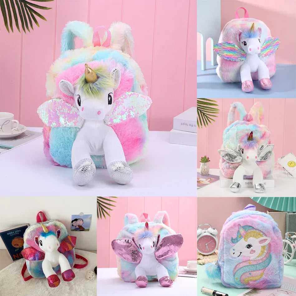 Mochilas escolares con dibujos de unicornios, mochilas bonitas de piel 3D a la moda para niñas, mochila de viaje, mochila escolar para niños, regalo para niños
