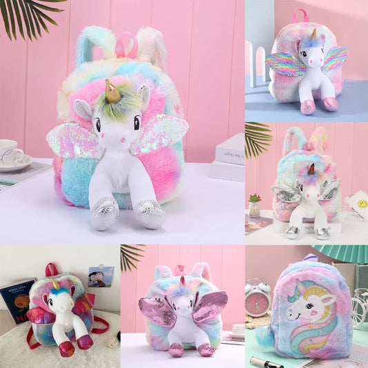 Mochilas escolares con dibujos de unicornios, mochilas bonitas de piel 3D a la moda para niñas, mochila de viaje, mochila escolar para niños, regalo para niños
