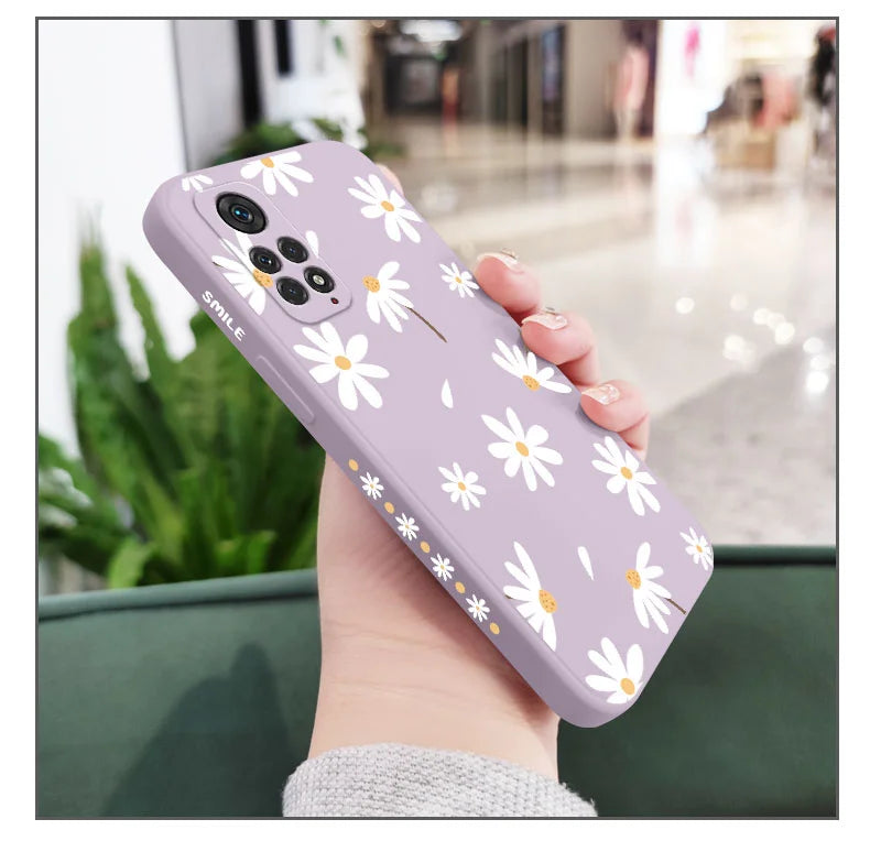 Funda de teléfono con diseño de margaritas para Xiaomi Redmi Note 14 13 12 12S 11 11S 10 10A 10T 10S 9T 9 8 7 Pro Plus 10C 4G 5G