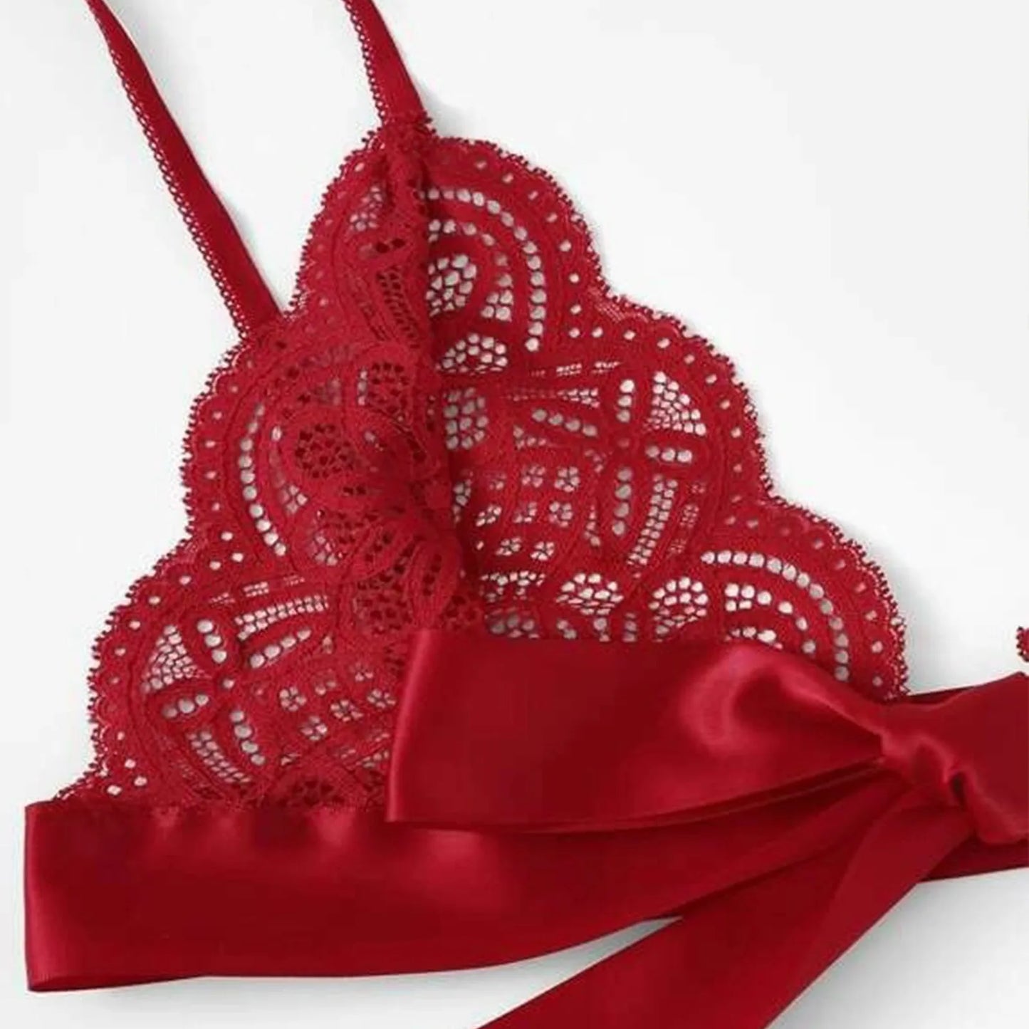 Conjunto de lencería Sexy para mujer, ropa interior transparente de encaje ultrafino, lencería con cordones ajustables, ropa de dormir con tirantes finos