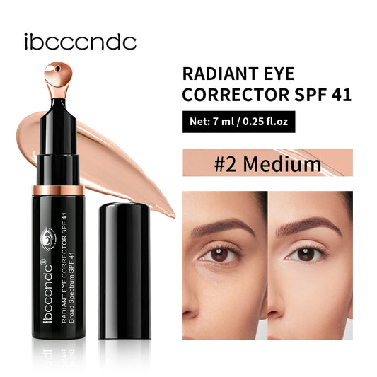 Corrector de Ojos SPF 41, Corrector Hidratante con Protección Solar, Corrector de Color para Ojos, Crema para Ojos para Ojeras, Maquillaje para Mujer