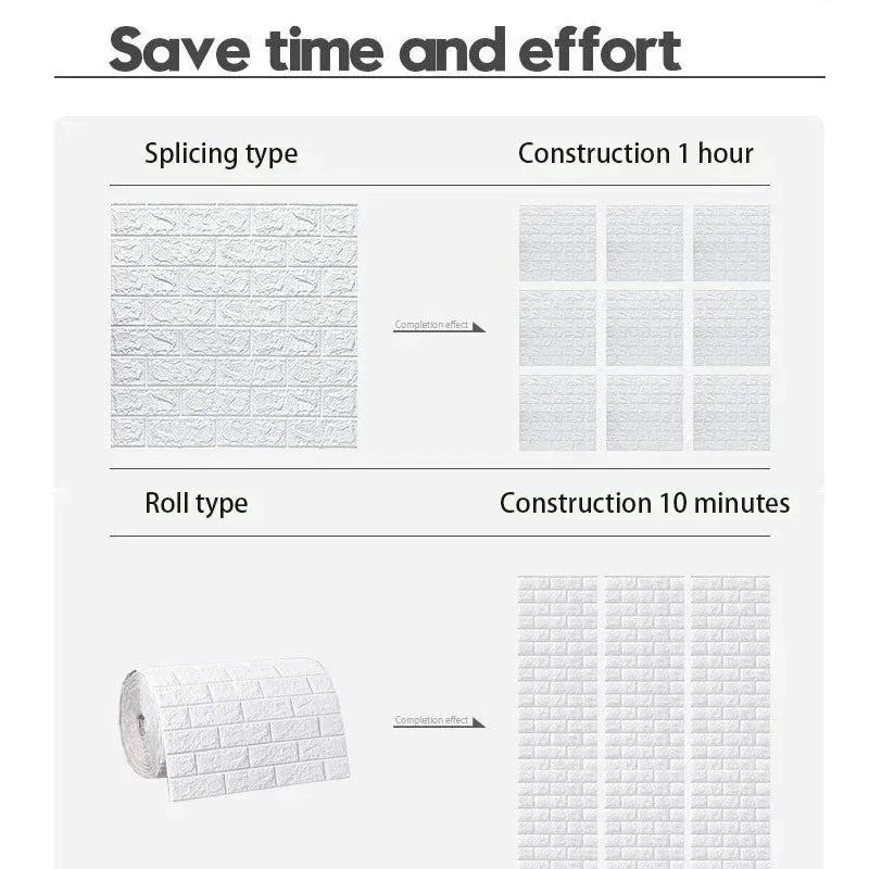 Papel tapiz autoadhesivo de 70cm x 10m, decoración de papel tapiz de ladrillo de espuma antigua, pegatina de pared 3D impermeable para sala de estar y dormitorio