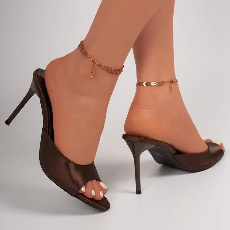 Nuevas Sandalias de Tacón Alto y Fino para Mujer, Verano 2026, con Punta en Pico, Elegantes y Sexys, Tipo Peep Toe, Estilo Stiletto