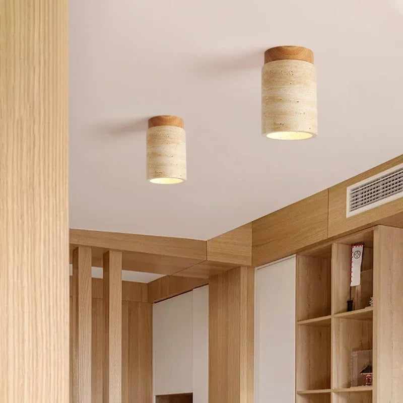 Lámpara de techo LED de piedra travertino, accesorio de iluminación para pasillo, sala de estar, comedor, decoración de dormitorio, lámpara de techo