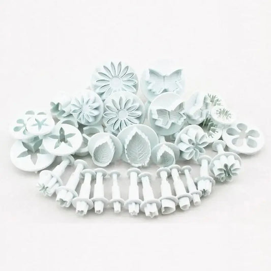 33 unids/set cortadores de émbolo cortador de Fondant pastel galleta molde DIY herramientas de decoración 3D suministros para hornear molde de galletas