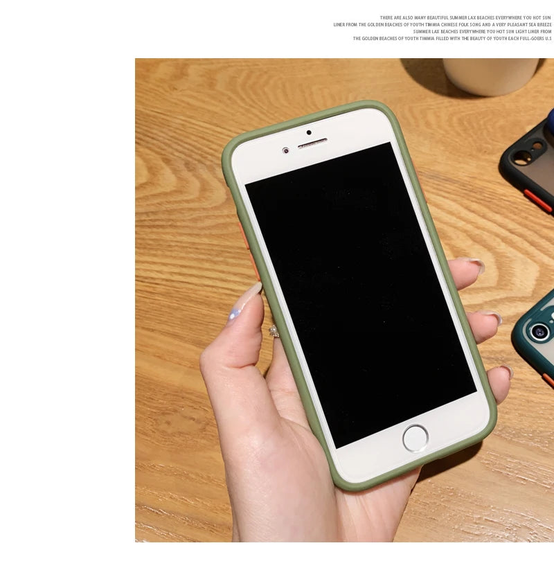 Funda anticaída 2 en 1 para iphone, carcasa protectora de poros finos, esmerilada, para iphone SE 2020, 7, 8, SE2, 2020, 2022