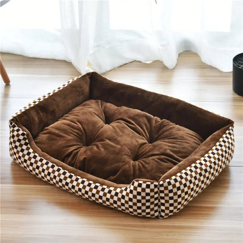 Casa grande para mascotas, cama para perros y gatos, estera larga de felpa para dormir profundo, cojín suave y cálido para perros pequeños, camas tranquilas para cachorros, Chihuahua