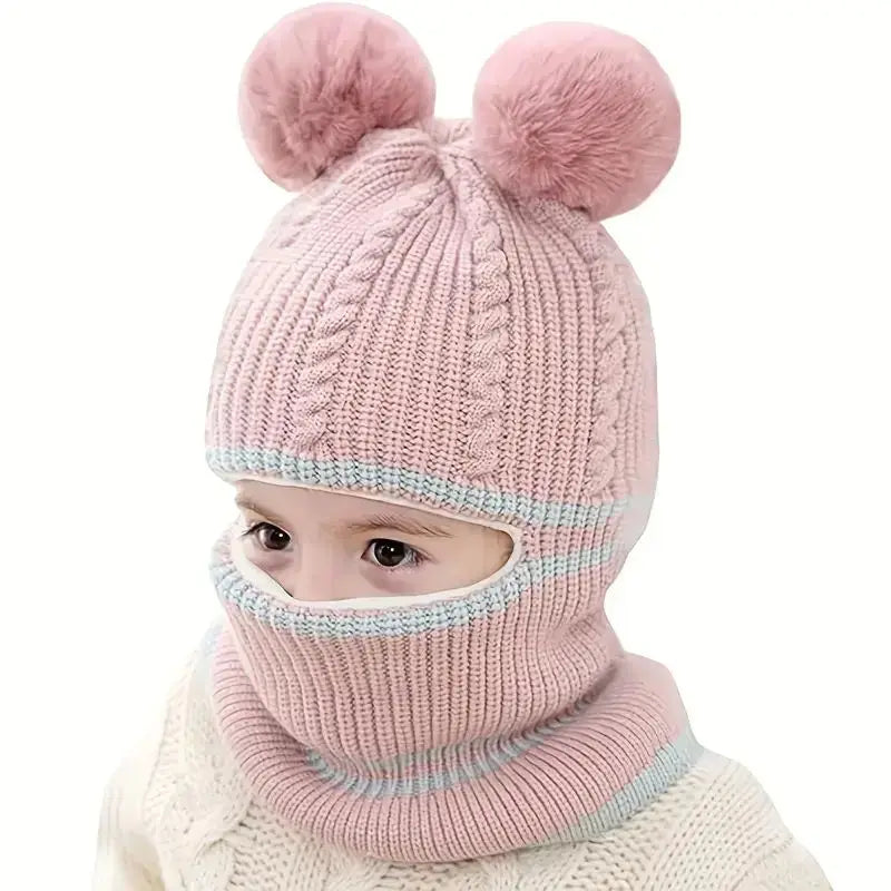Gorro tejido con orejas de oso para bebés y niños, gorros cálidos bonitos, gorros para niñas y niños, Jersey de punto, gorros