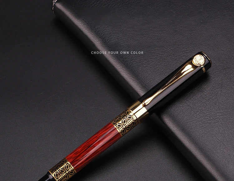 Pluma estilográfica de grano de madera de Metal, suministros escolares, bolígrafos para estudiantes, suministros de papelería, pluma estilográfica de alta calidad