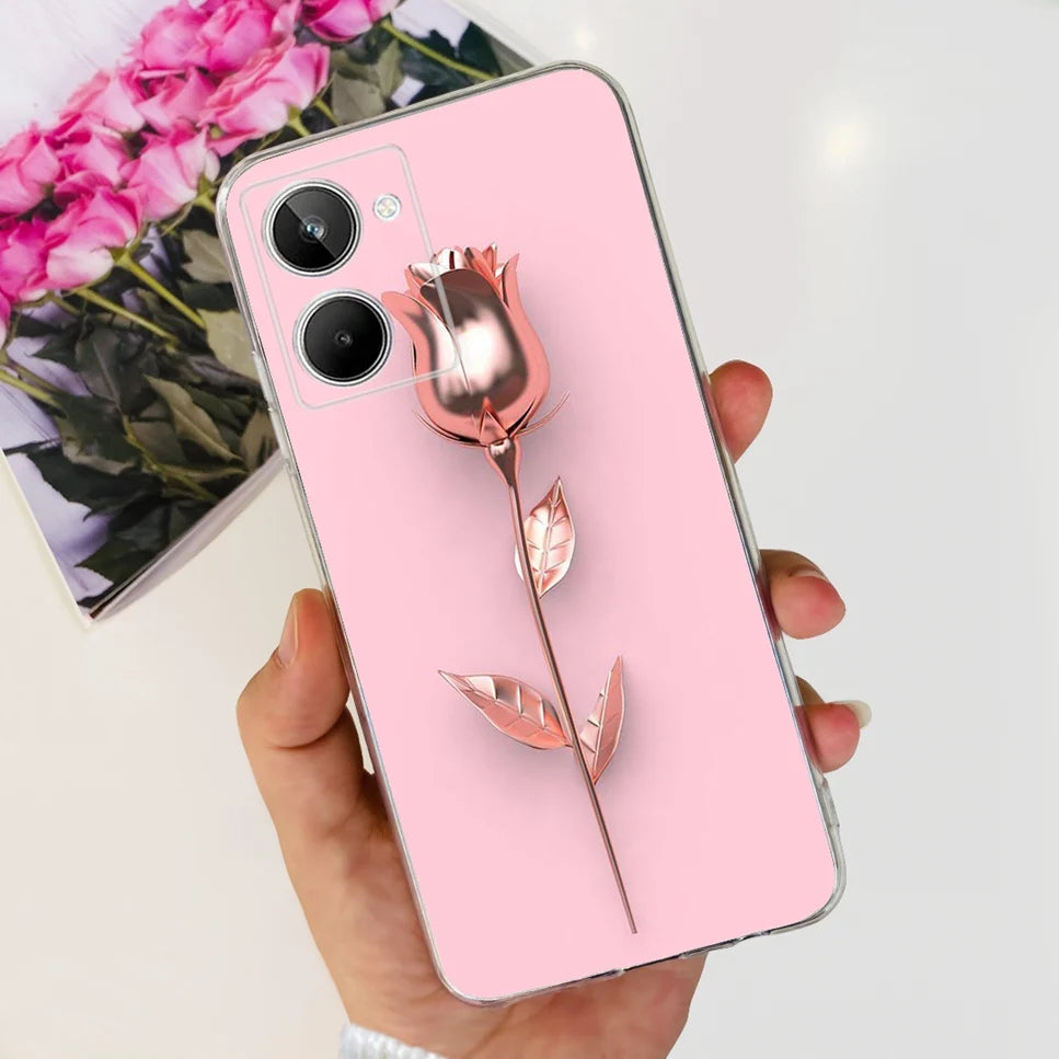 Para Realme 10 4G RMX3630 funda de teléfono suave de silicona TPU a prueba de golpes para Realme 10 funda protectora trasera con diseño de dibujos animados bonitos