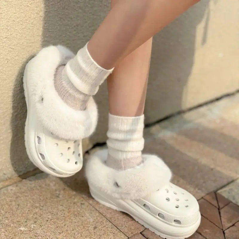 Zapatillas peludas de invierno, plantillas de piel, zuecos para zapatos, forros para zapatos, cubierta de felpa gruesa suave extraíble, forro cálido, 2024