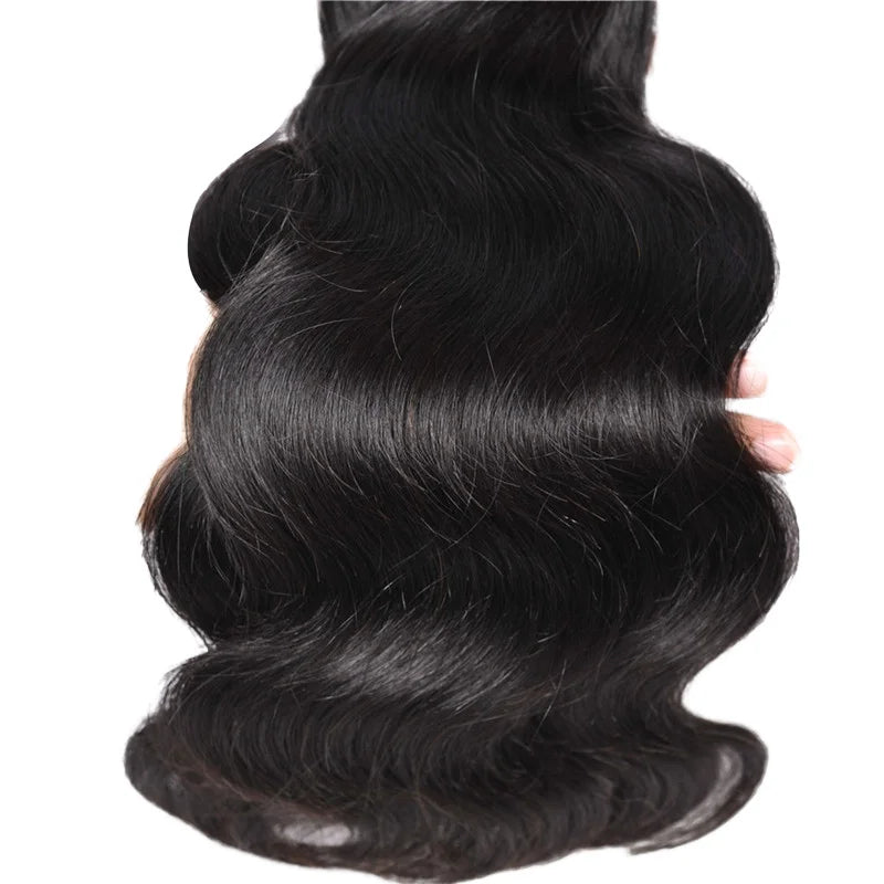 Extensiones de Cabello Humano Remy Brasileño con Ondas Sedosas, 1/3/4 Piezas, Extensiones de Cabello Natural Negro, 14-30 Pulgadas
