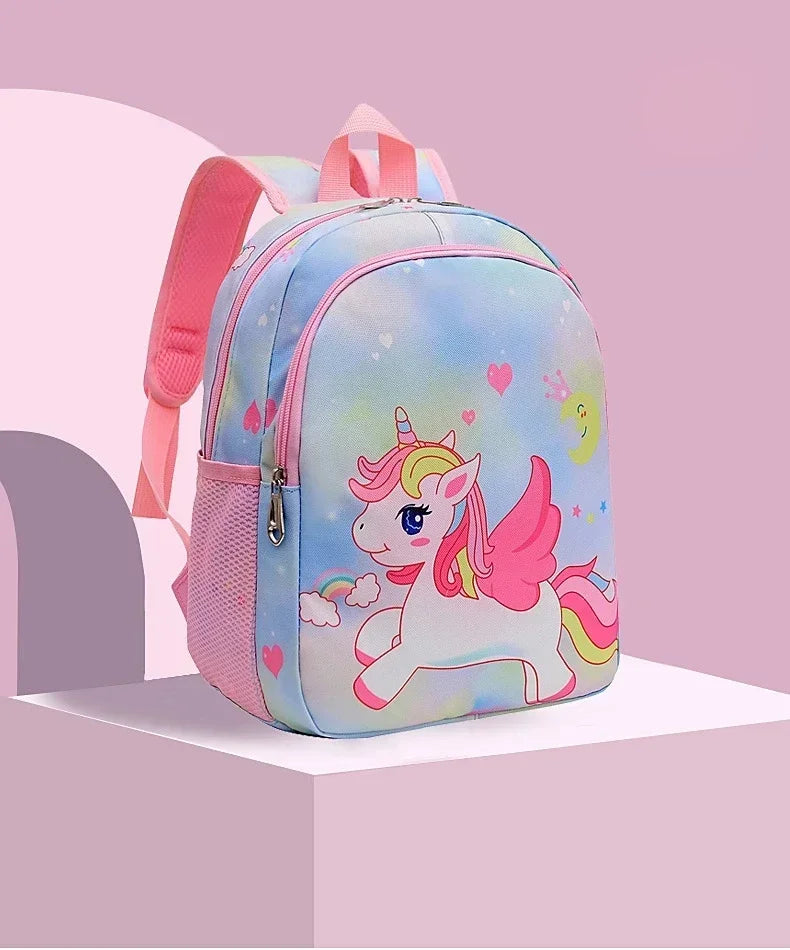 Nueva mochila para niños, bonita mochila escolar con estampado de sirena y unicornio de dibujos animados, mochila escolar ligera para guardería