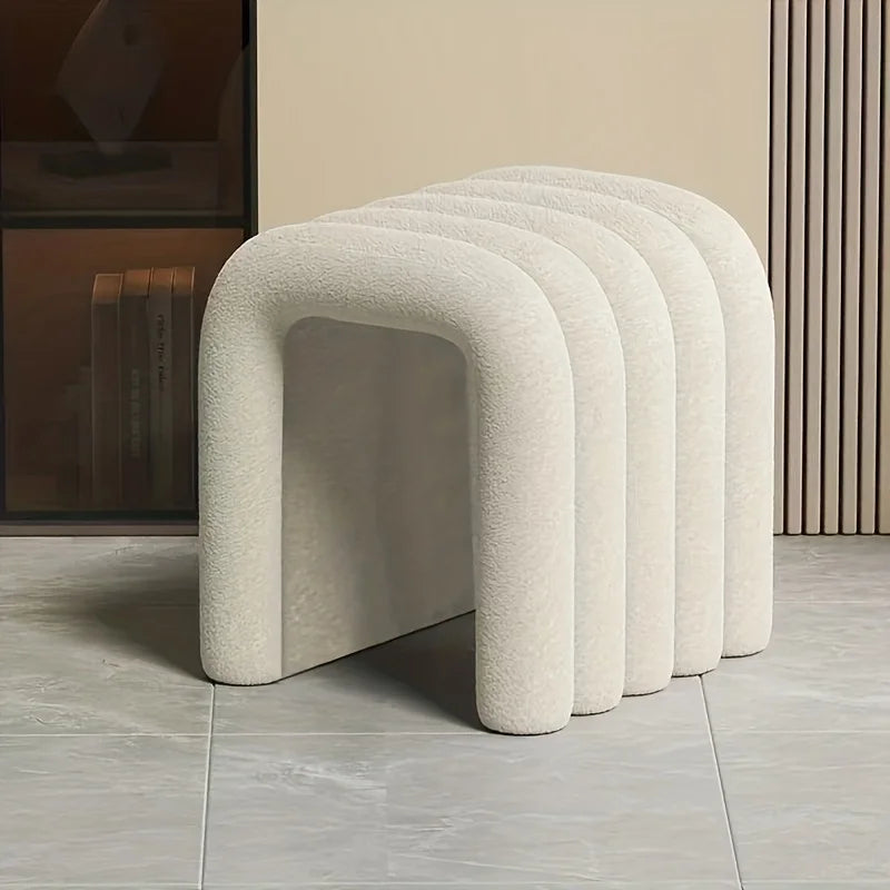 Taburete Moderno, Lujoso Reposapiés de Terciopelo y Banco de Maquillaje, Taburete Versátil para Decoración de Sala de Estar, Dormitorio y Pasillo