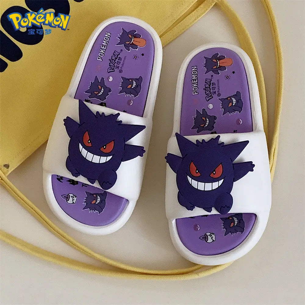Kawaii Pokemon Anime periféricos Gengar dibujos animados sandalias al aire libre verano casa zapatos chanclas regalo de cumpleaños