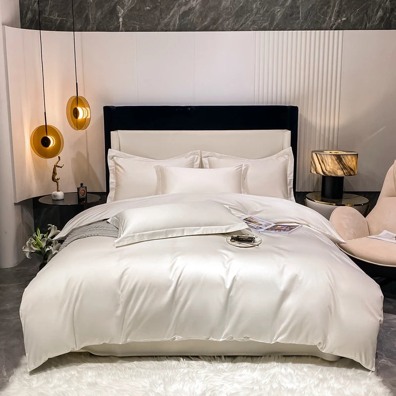 Juego de cama de lujo 100% algodón egipcio funda nórdica funda de almohada Ru Europa doble tamaño Queen King ropa de cama juegos de sábanas suaves