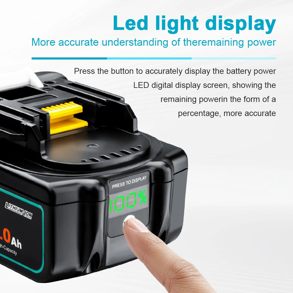 Waitley-batería recargable de iones de litio para herramientas eléctricas Makita, 18 V, 6.0Ah, BL1860b, BL1860, BL1830b, BL1850b, BL1840, 6Ah