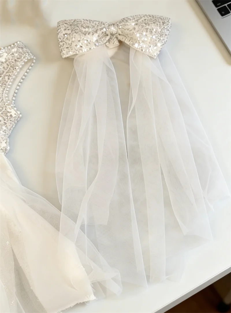 Vestido de tul de verano para niñas, vestido de princesa con lentejuelas y malla abullonada, Vestidos para fiesta de cumpleaños para niños, ropa informal de moda para niños de 2 a 10 años