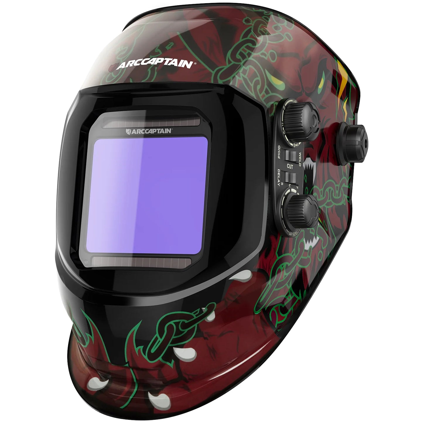 Casco de soldadura ARCCAPTAIN, máscara de soldadura con oscurecimiento automático de 4 sensores para máquina soldadora de arco TIG MIG, visión grande, Color verdadero 1/1/1/1