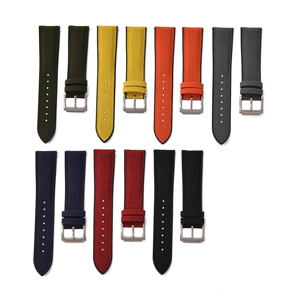 Correa de goma de lona de vela de 18, 19, 20, 21 y 22 mm, correa de nailon de liberación rápida, pulsera universal de silicona para Cartier, Seiko, Omega