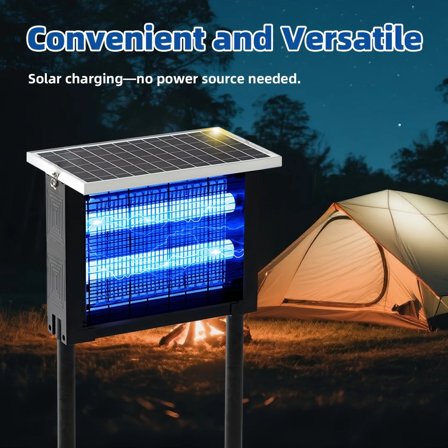 Potente exterminador de insectos solar para exteriores, exterminador de mosquitos recargable Poartable de 2000 pies cuadrados con alta potencia