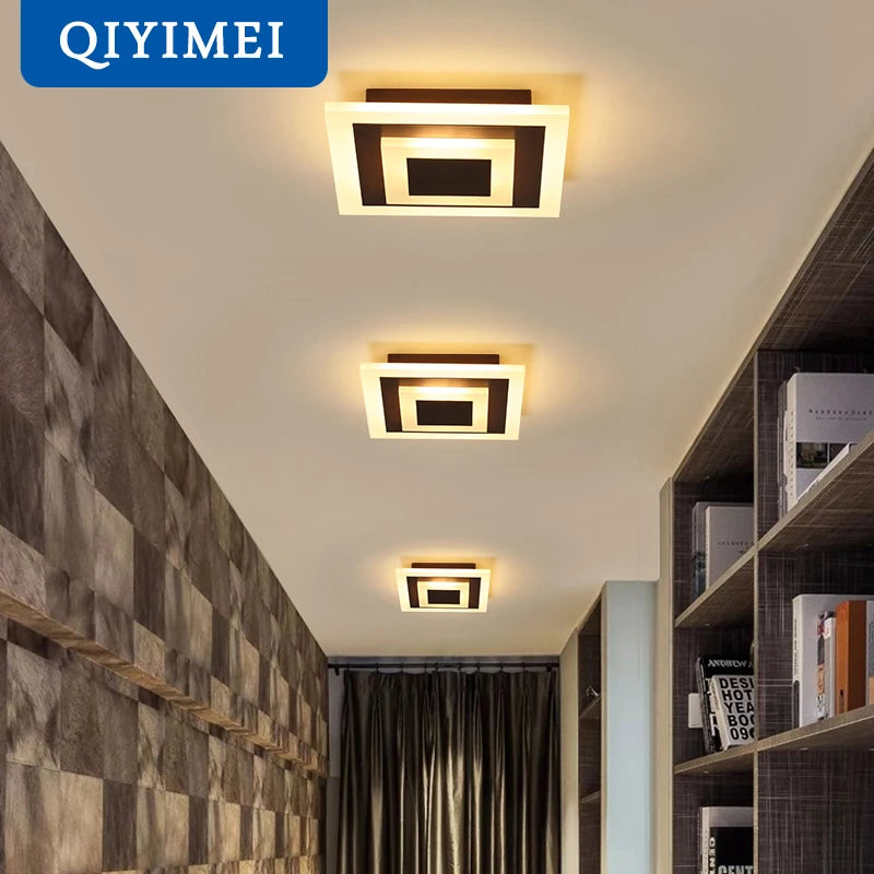 Luz de techo LED moderna para lámparas de pasillo, baño, sala de estar, balcón, iluminación cuadrada redonda, accesorios decorativos para el hogar, envío directo