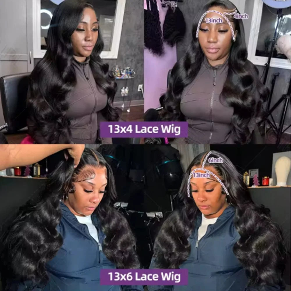 Peluca Frontal de Encaje Ondulado 13x6 de Cabello Humano, Pre-arrancada, Sin Pegamento, Pelucas de Encaje Transparente HD Brasileño Ondulado 13x4 para Mujer