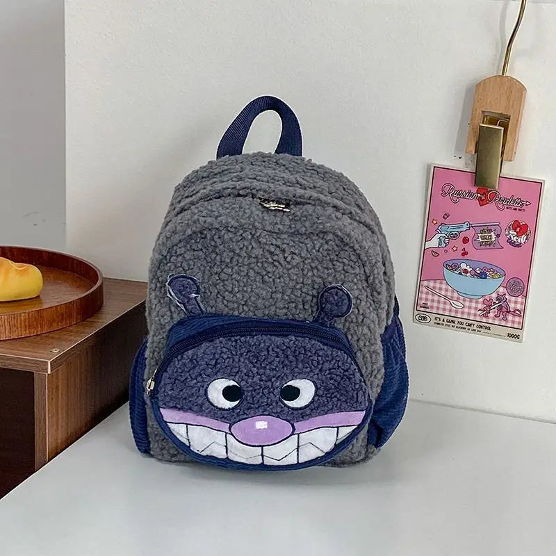 Mochila de gran capacidad de felpa Anpanman Baikinman de 24Cm, mochila de viaje para estudiantes con cremallera de metal y modelo de dibujos animados, correa ajustable para el hombro