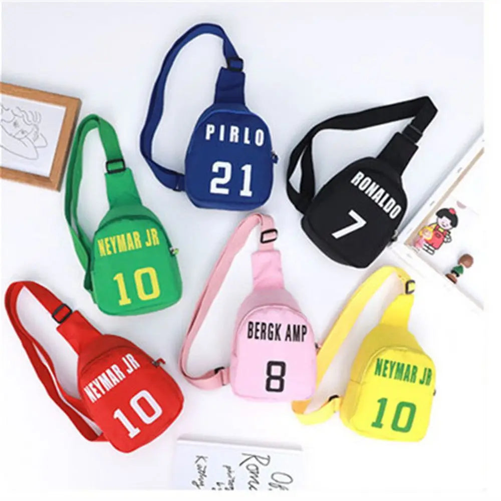 Bolso de hombro de moda para niños y niñas, bolso de pecho, bolso de mensajero, bolso de ocio deportivo, estampado de número de moda