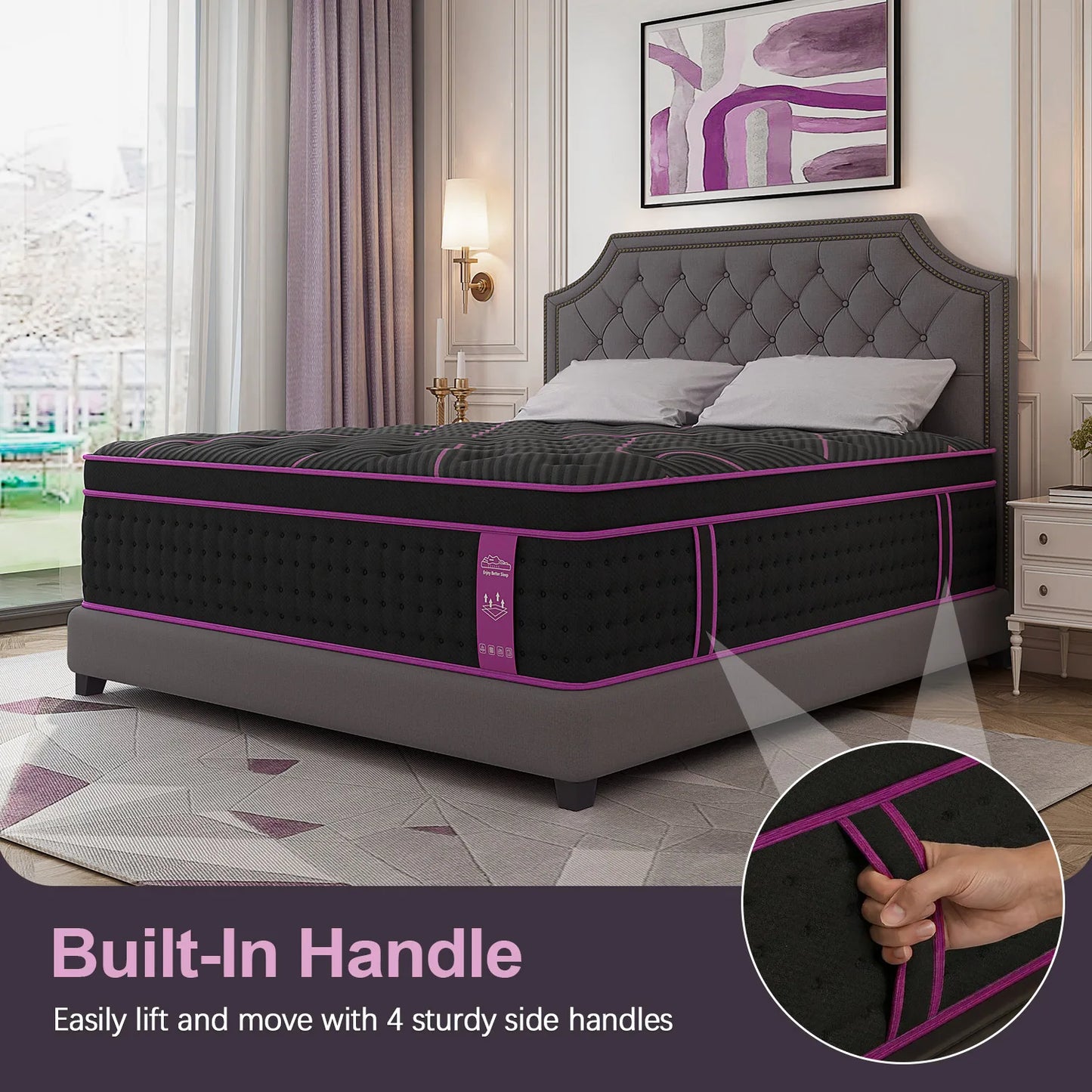 Medium Firm Hybrid Mattress in a Box 12/14 Inch Gel Memory Foam Pocket Spring Fiberglass-Free Cooling Motion Isolation