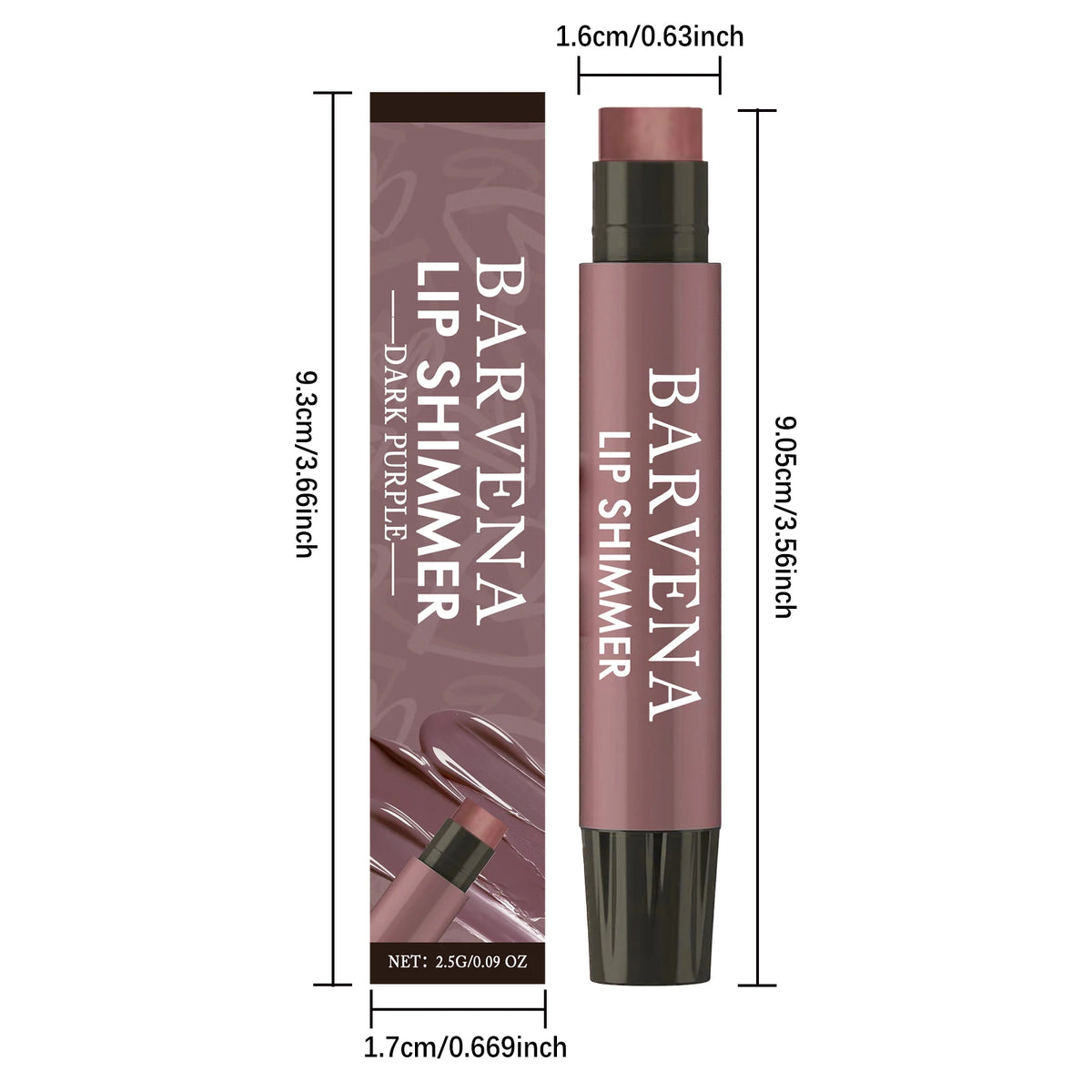 Brillo Labial con Tinte Morado Oscuro, Bálsamo Labial en Barra de Larga Duración, Hidratación con Acabado Natural Luminoso, Maquillaje Humectante y Nutritivo