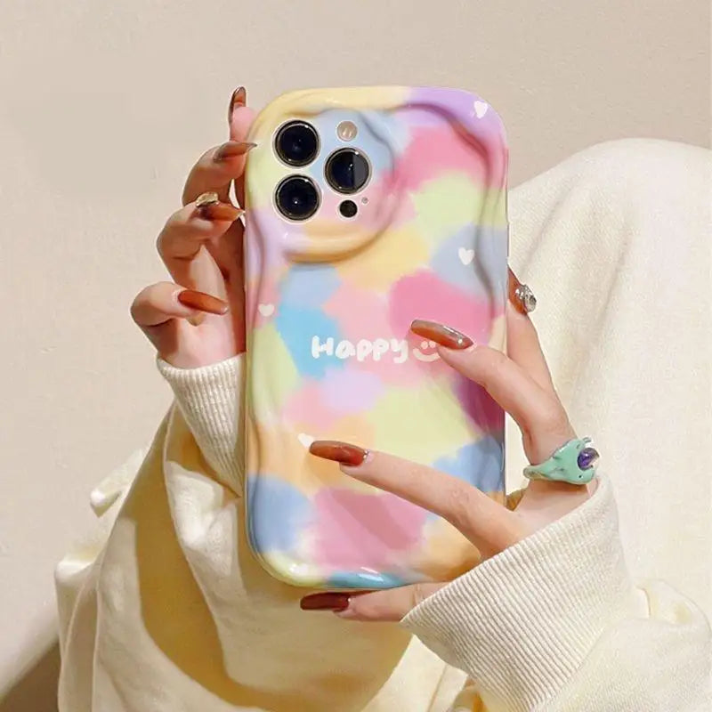 Funda de teléfono para OPPO Realme C53 C55 C11 2021 C33 C31 C35 C21Y C25Y C20 C21 C12 C15 C25 C30 C30S C25S 5 5i 5s 6i cubierta ondulada de flores