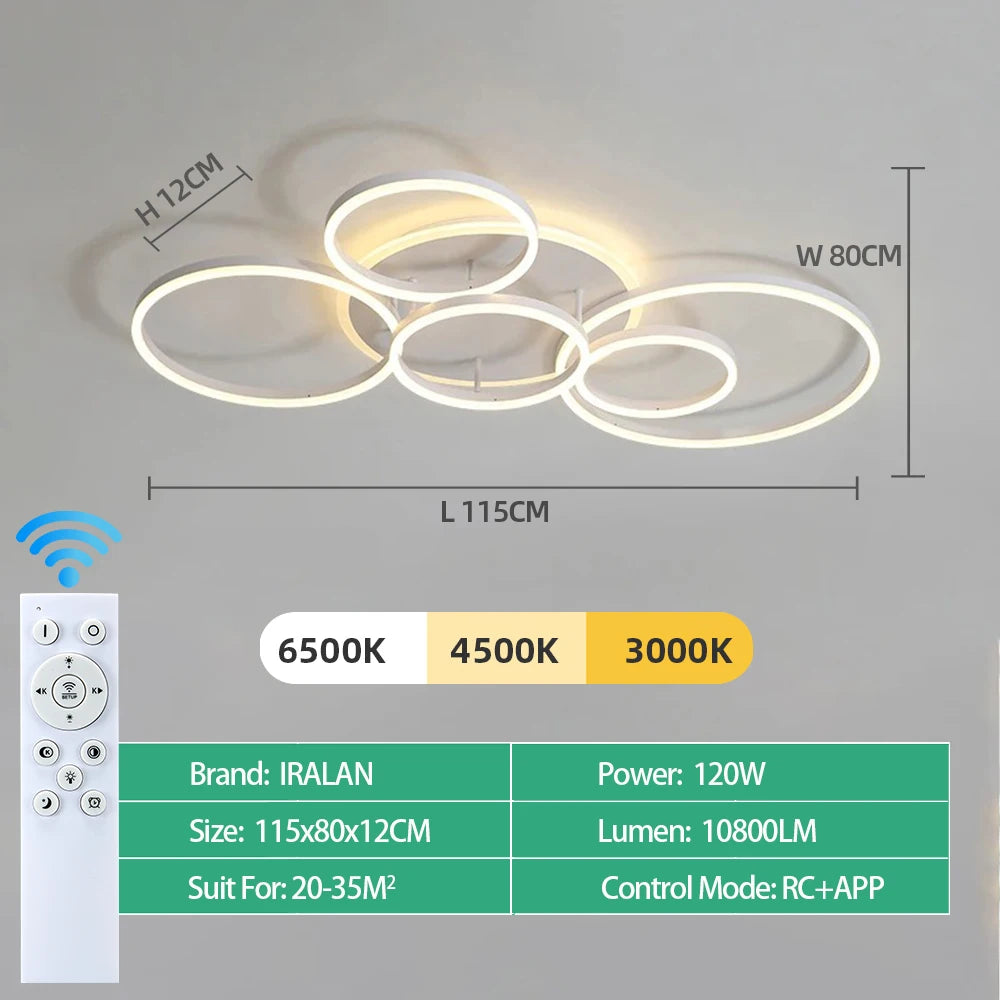Lámpara de techo LED moderna, iluminación para el hogar, sala de estar, estudio, dormitorio, lámpara de techo regulable, iluminación interior, lámparas de decoración