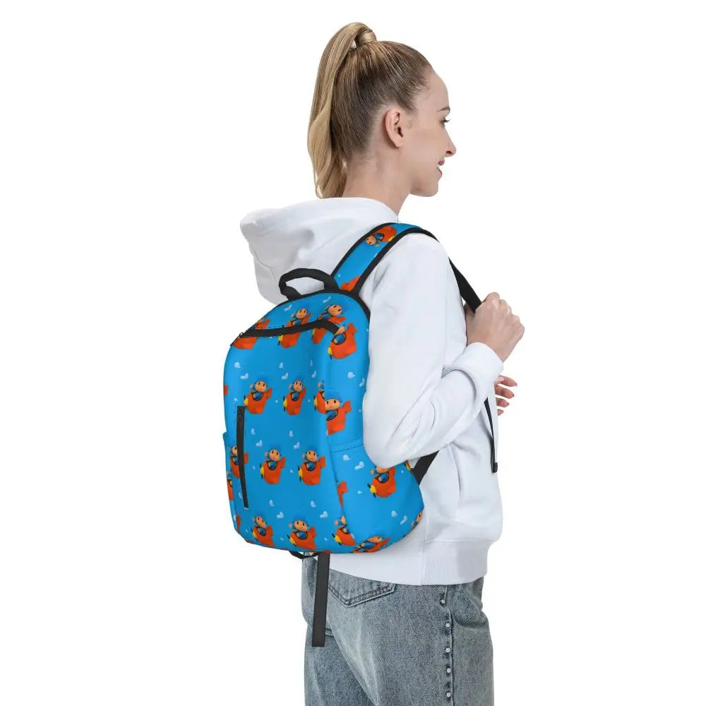 Mochila azul de dibujos animados de Pocoyo para niños, mochila de gran capacidad para niños, mochila escolar, bolsos de hombro para hombres y mujeres