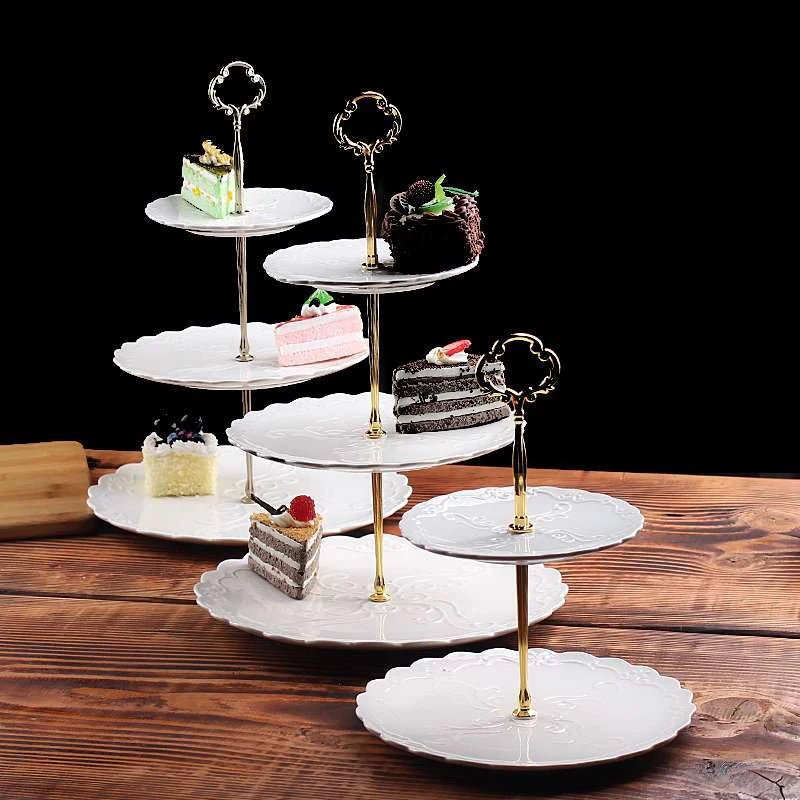 Soporte para plato de pastel de 3 capas, soporte para pastel con mango, soporte de Hardware para hacer fiesta de boda, plato de postre para magdalenas de resina, soporte para servir