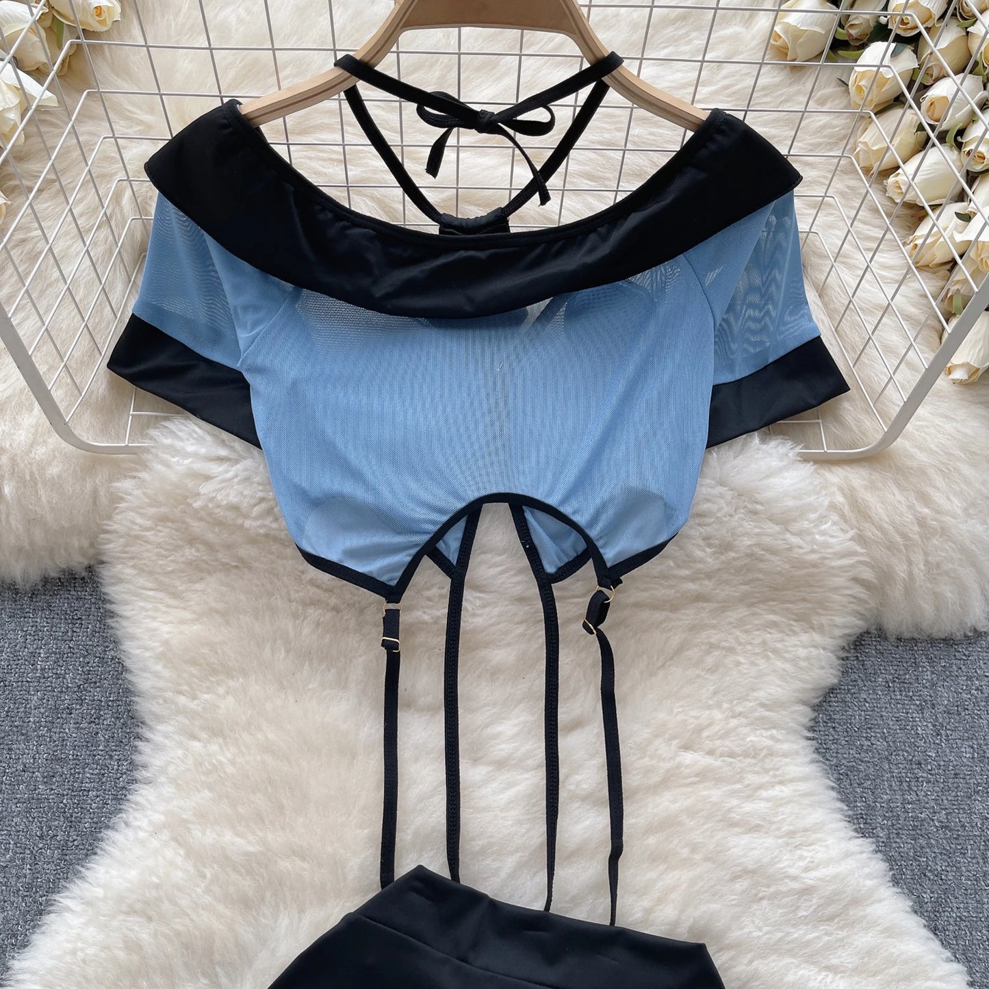 Ropa de dormir para fiesta de San Valentín, Catsuits combinados, peleles de tiras de malla eróticos íntimos ajustados, monos de mujer, lencería, conjuntos sexys