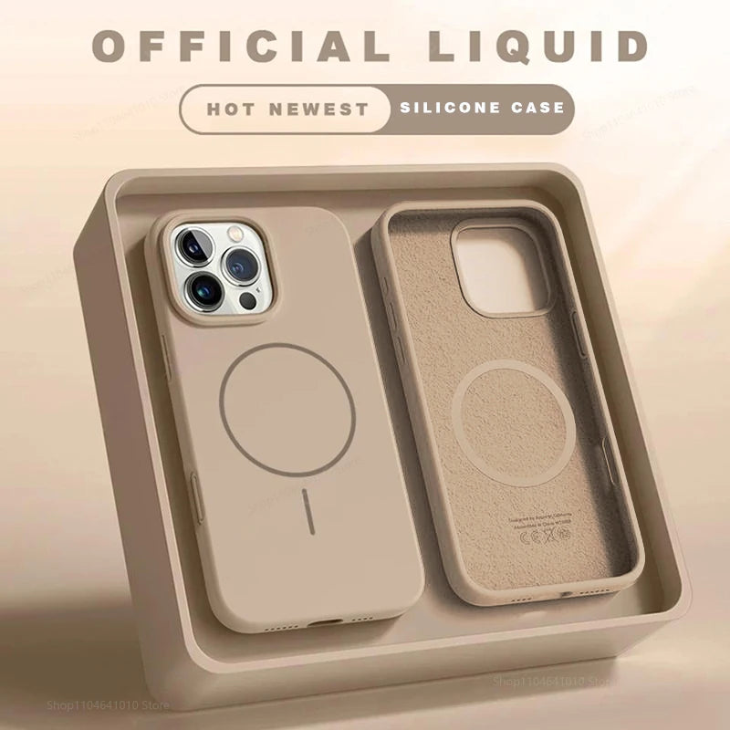 Funda de teléfono magnética para iPhone 15, 14, 16 Plus, 11, 12, 13, 17 Pro Max Air, carcasa de silicona a prueba de golpes para fundas de carga inalámbrica Magsafe, fundas de teléfono iphone 17 16 pro max