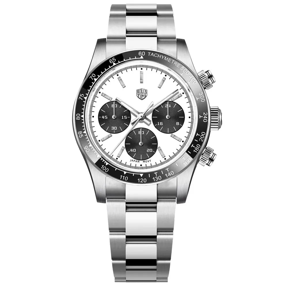 2025 nuevos relojes RollsTimi para hombre, reloj cronógrafo de cuarzo de lujo para hombre, espejo de zafiro AR, reloj de regalo resistente al agua para hombre luminoso