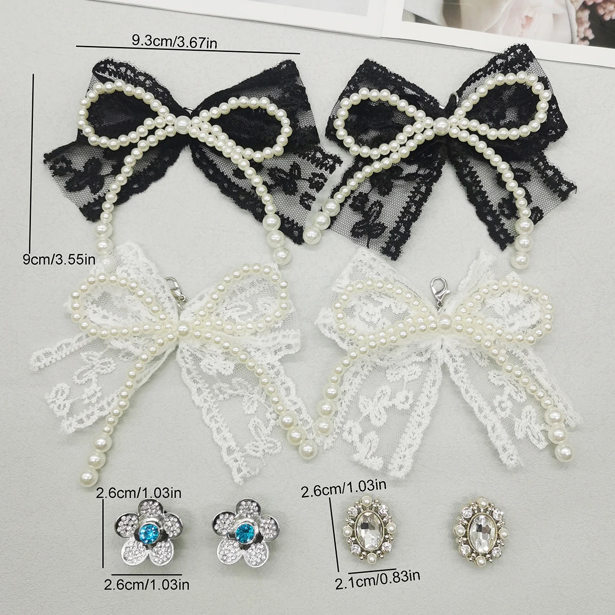 4 Uds. De colgantes de zapatos con pajarita de encaje de estilo barroco, cordones de flores, dijes, hebillas, decoraciones DIY, Clips para zapatos, accesorios