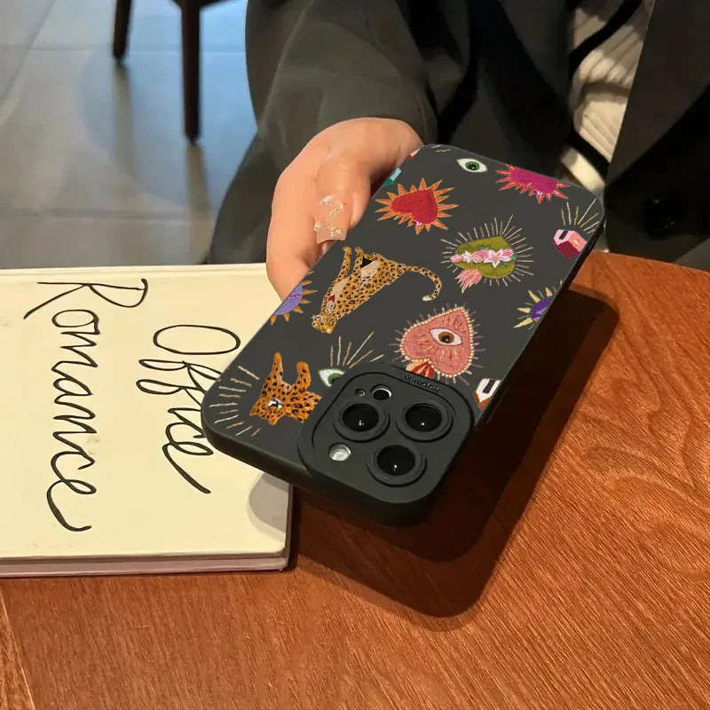 Funda de teléfono con ojos de leopardo florales para Xiaomi Mi 14T 13T 12T Pro 14 13 12 11 Lite 5G NE Poco F6 F5 X5 M6 X7 Pro funda suave de silicona