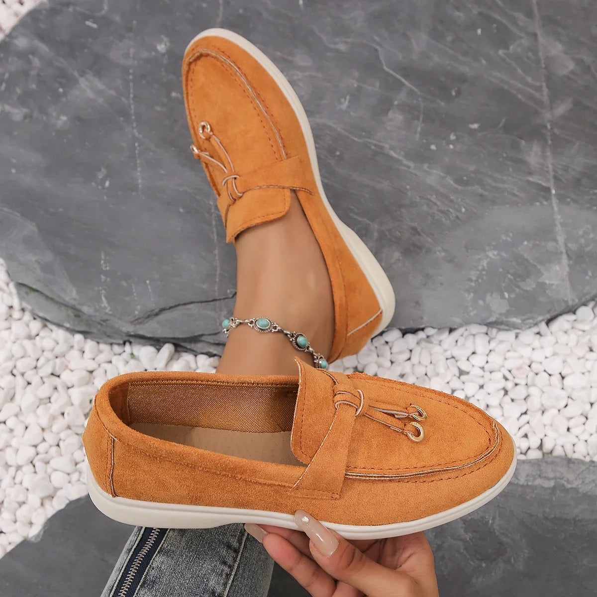 Zapatos de Mujer Cómodos de Primavera y Otoño, Talla Grande, Suela Suave, Estilo Británico, Zapatos Planos de Moda, Zapatos Casuales Cómodos